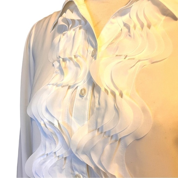 Précis Petite (UK) Delicate White Ruffle Blouse - Picture 3 of 10